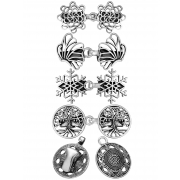 5 Pieces Vintage Sweater Clip Retro Cardigan Swirl Clip Antique Sweater Clasp Alloy Metal Cape Collar Dress Clips for Women Girls Clothing Shawl Shirt Brooch Clips, 5 Styles (Silver)